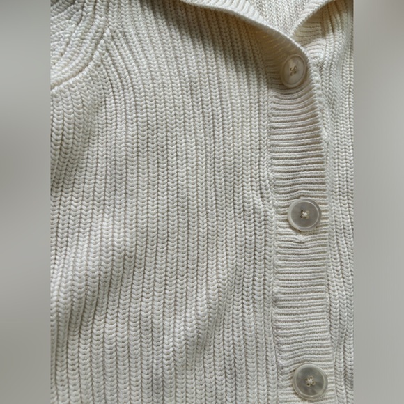 Talbots 100% Cotton Cream White Cardigan Button Front Womens size LP - Picture 4 of 7